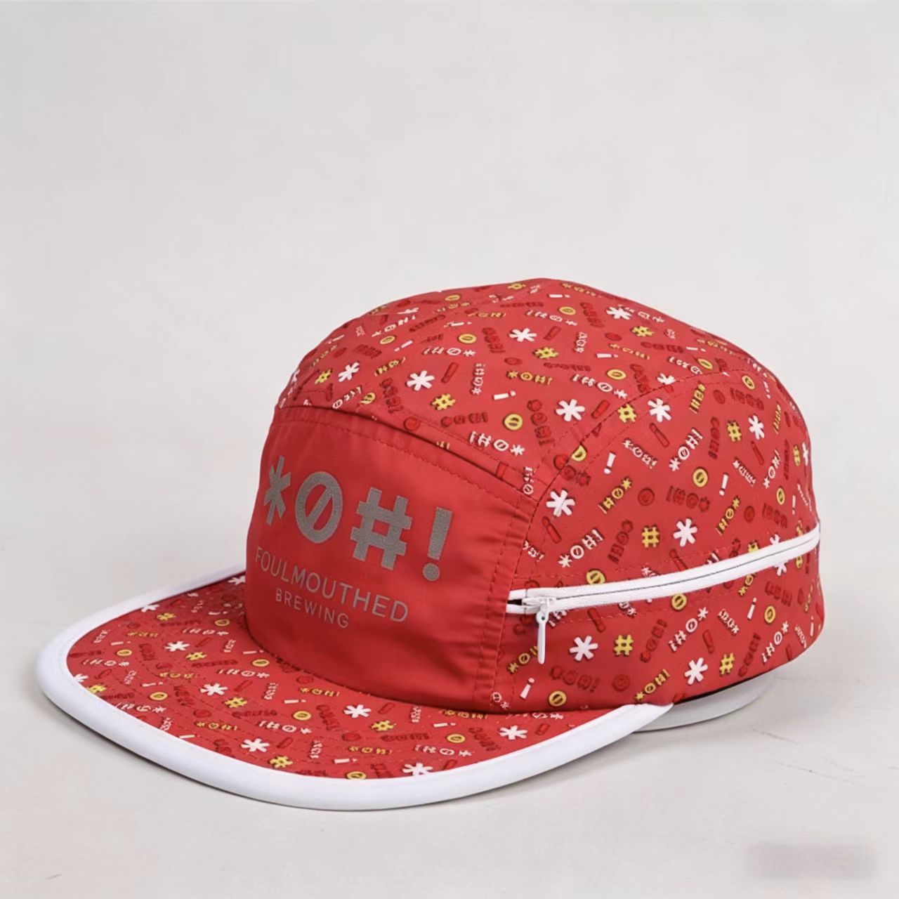 Custom 5‑Panel Sports Cap With Side Zipper Pocket